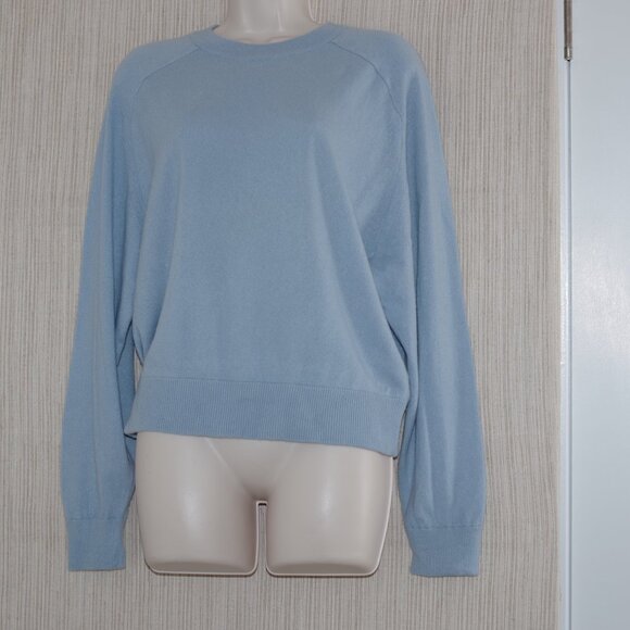 Vince Blue Cashmere Reglan Crew Neck Women Pullover Sweater Size:S - Picture 2 of 5